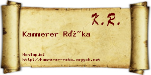 Kammerer Réka névjegykártya